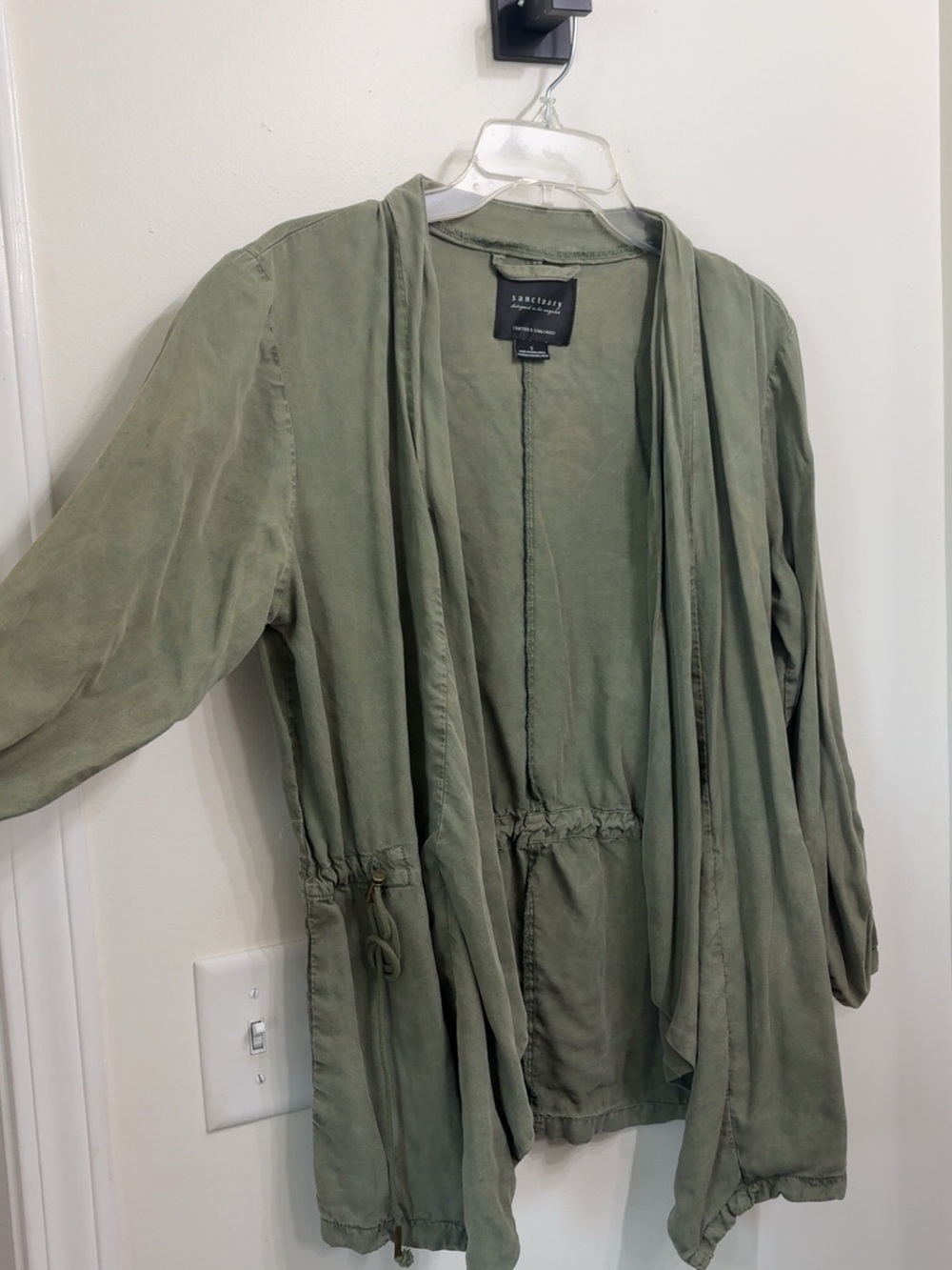 Sanctuary Olive Green Draped Utility Jacket S